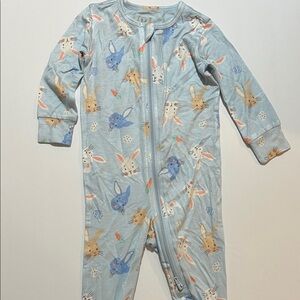 Place Light Blue Bunny Print One-Piece